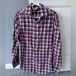 Banana Republic Red and White Casual Button Down Shirt